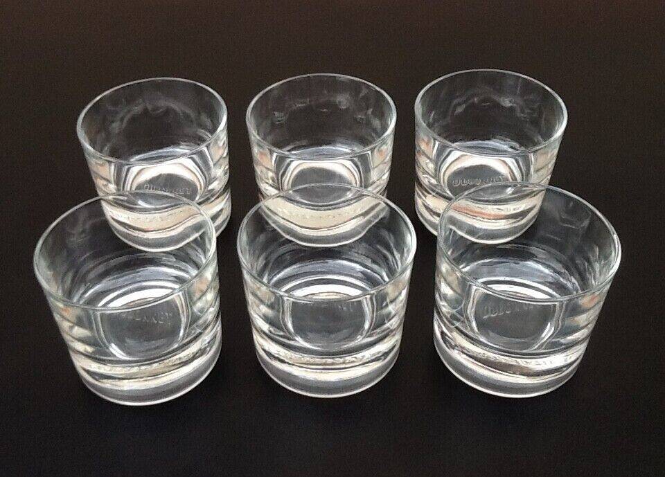 6 Dubonnet aperitif glasses Thick transparent glass