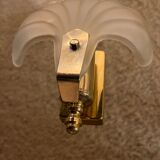 Set of 2 golden "shell" wall lamps