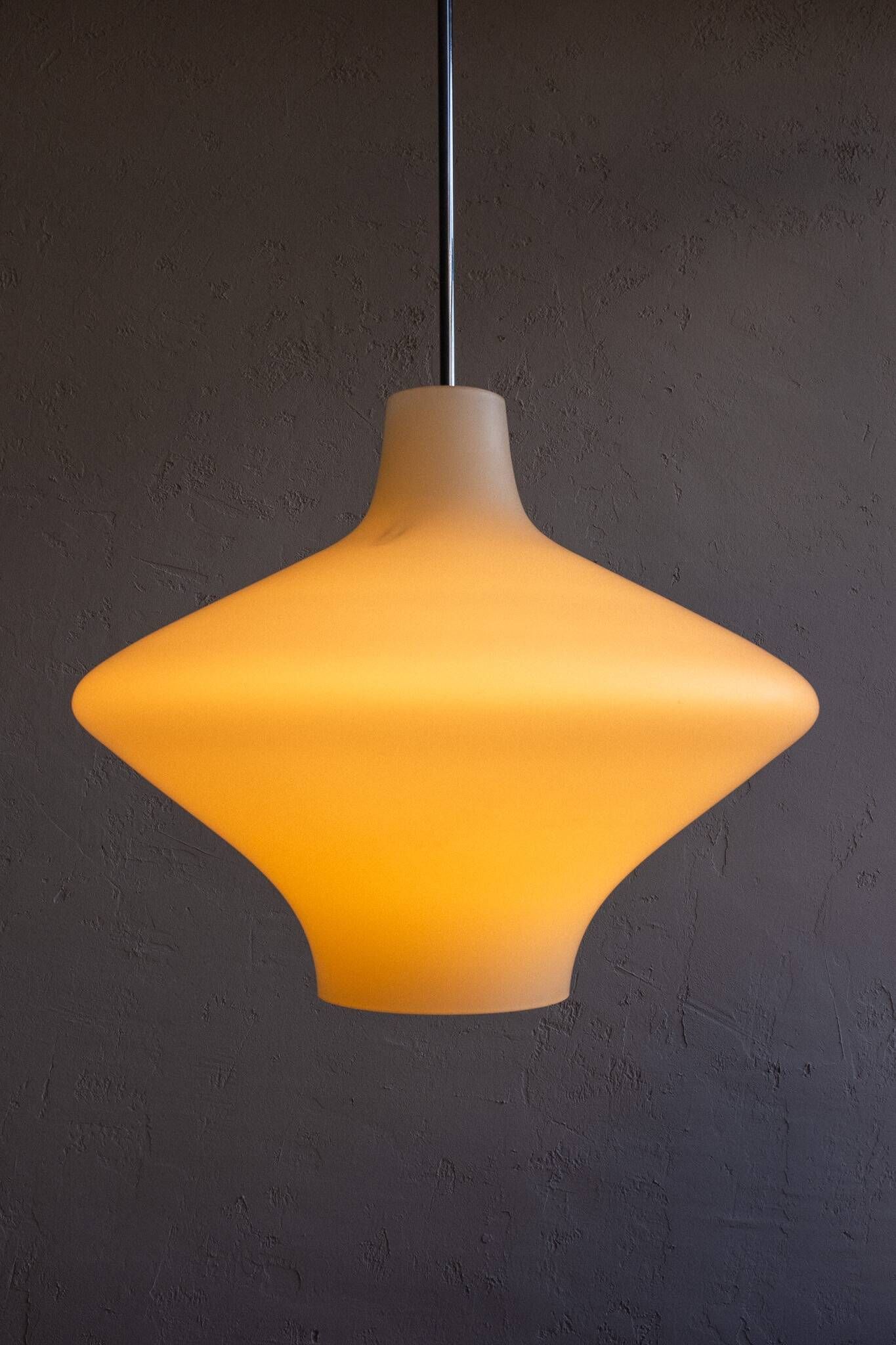 Space Age Czechoslovak Hanging Lamp by Osvětlovací Sklo, 1970s