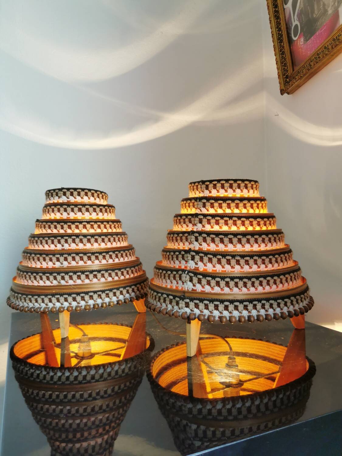 Pair of Scandinavian bedside lamps