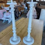 Paire de bougeoirs/ chandeliers anciens en bois