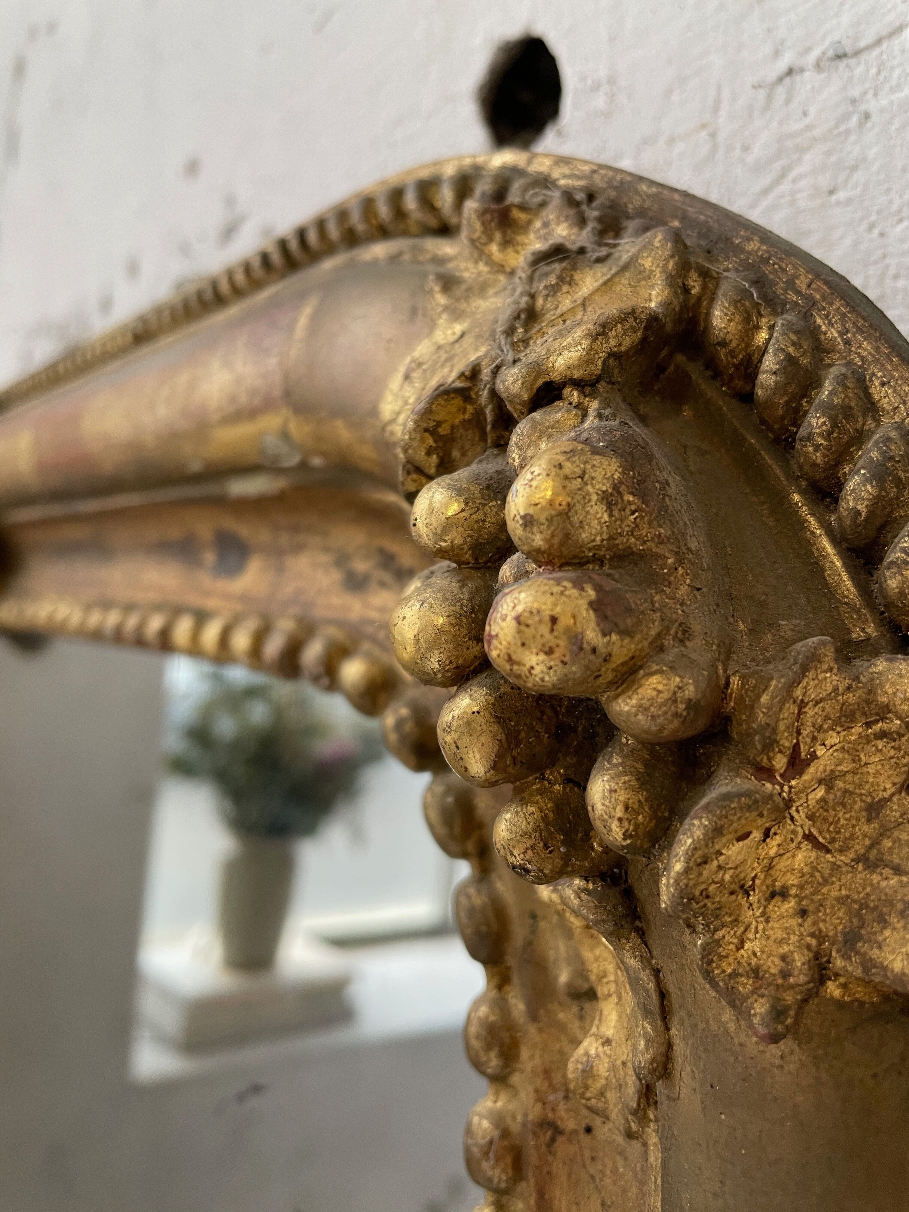 Louis Philippe Flowered Mirror 19th 84x150cm