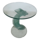Table d'appoint en verre hélicoïdale postmoderne, années 1980