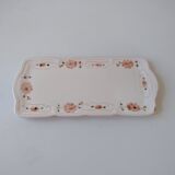Antique dish in white ceramic and pink spring flowers Niderviller France