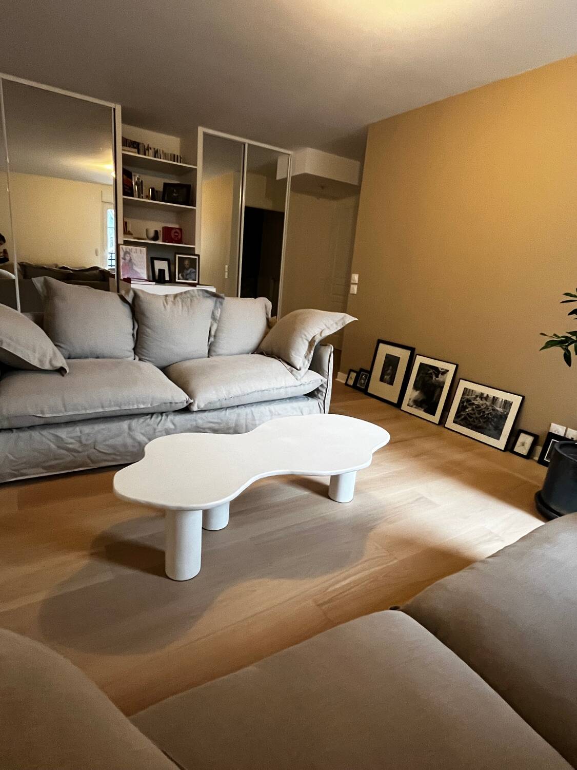 Waxed concrete coffee table