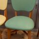 6 vintage chairs from the 50s/60s, wooden structure and skai covering.