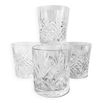 Ensemble de 4 verres à whisky cocktails Hollywood Regency