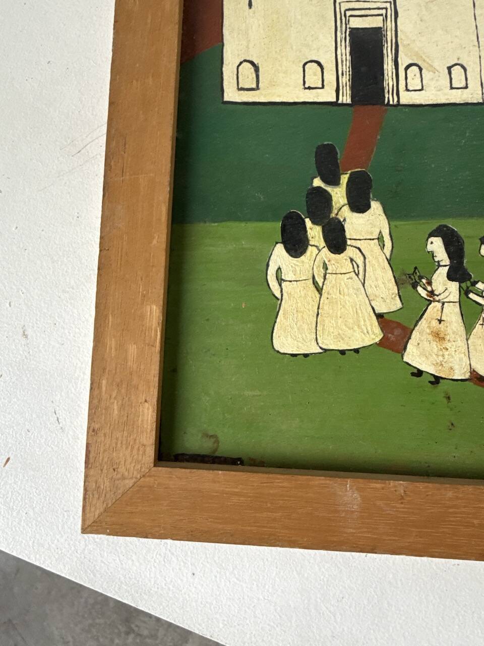 M.Lintz 77 naive oil painting framed