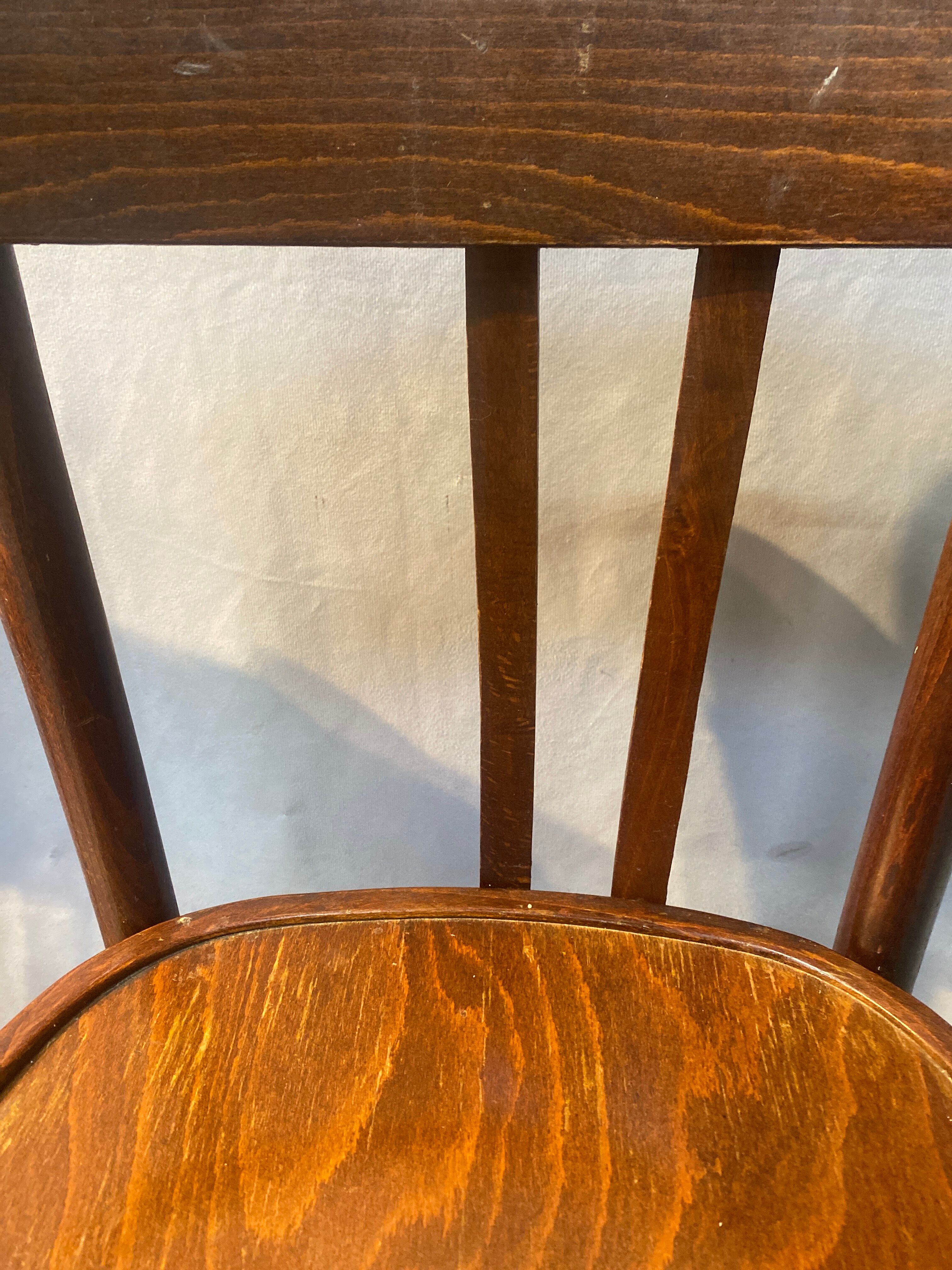 Set of 5 wooden bar chairs