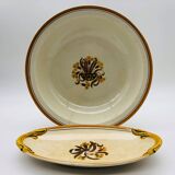 Set of 2 dishes - Creil et Montereau – Carnation model.