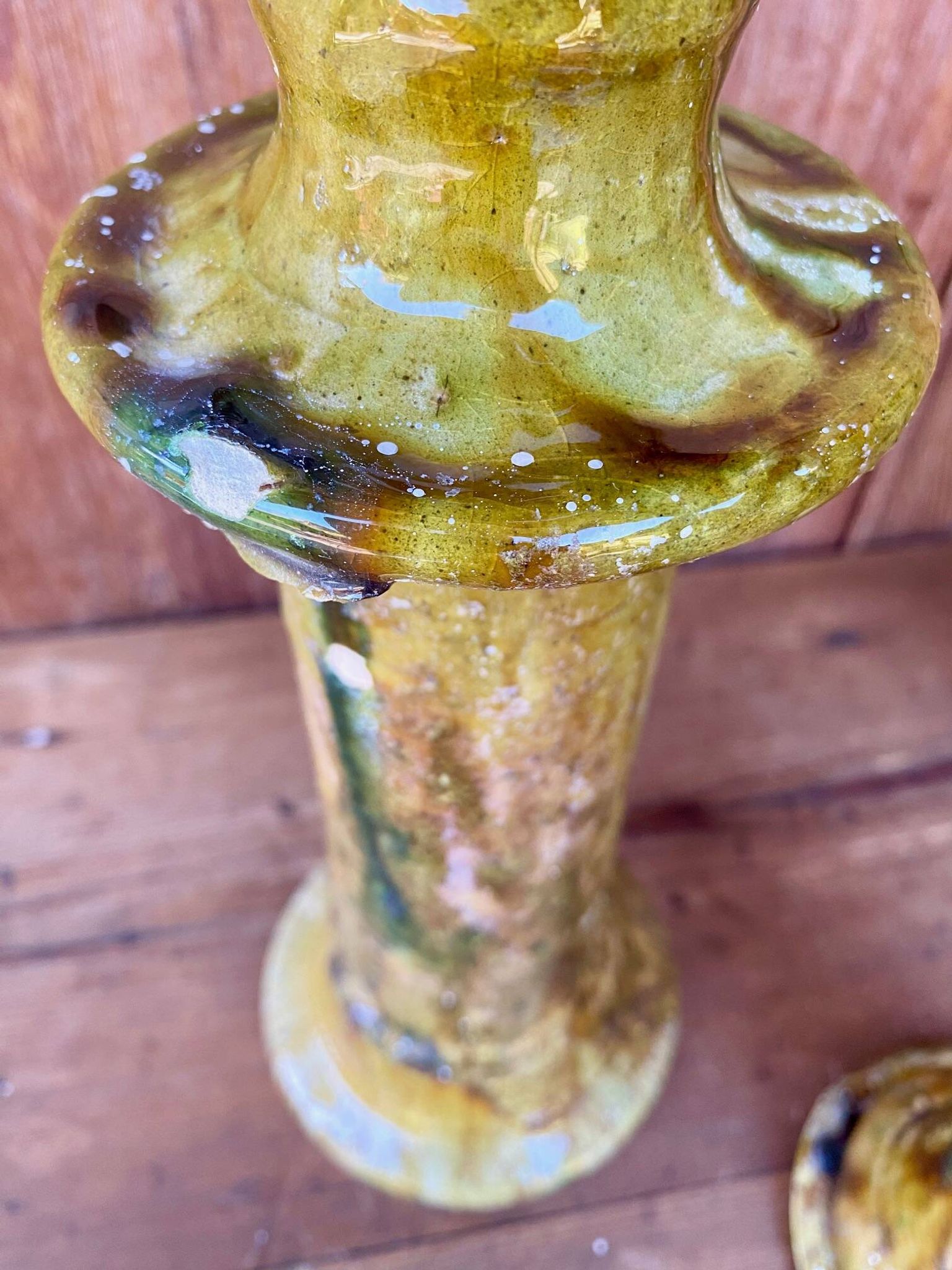 3 Bougeoirs de Tamegroute en céramique émaillé.