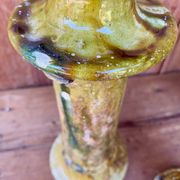 3 Bougeoirs de Tamegroute en céramique émaillé.