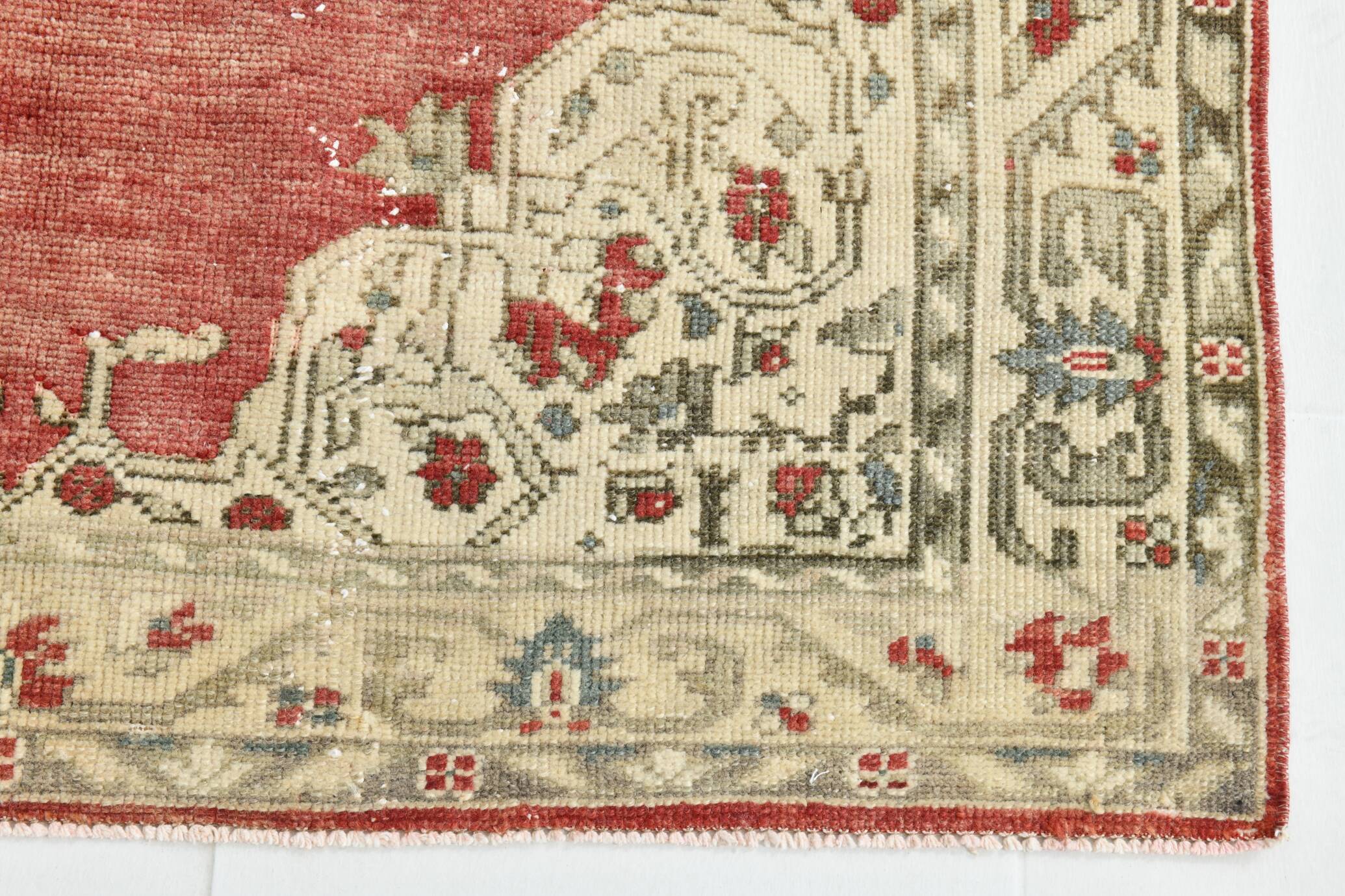 Red & Beige Oriental Vintage Rug 130x257Cm SK 22857