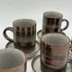 Set of 6 vintage handmade stoneware cups and saucers.
