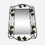 Vintage wrought iron mirror.