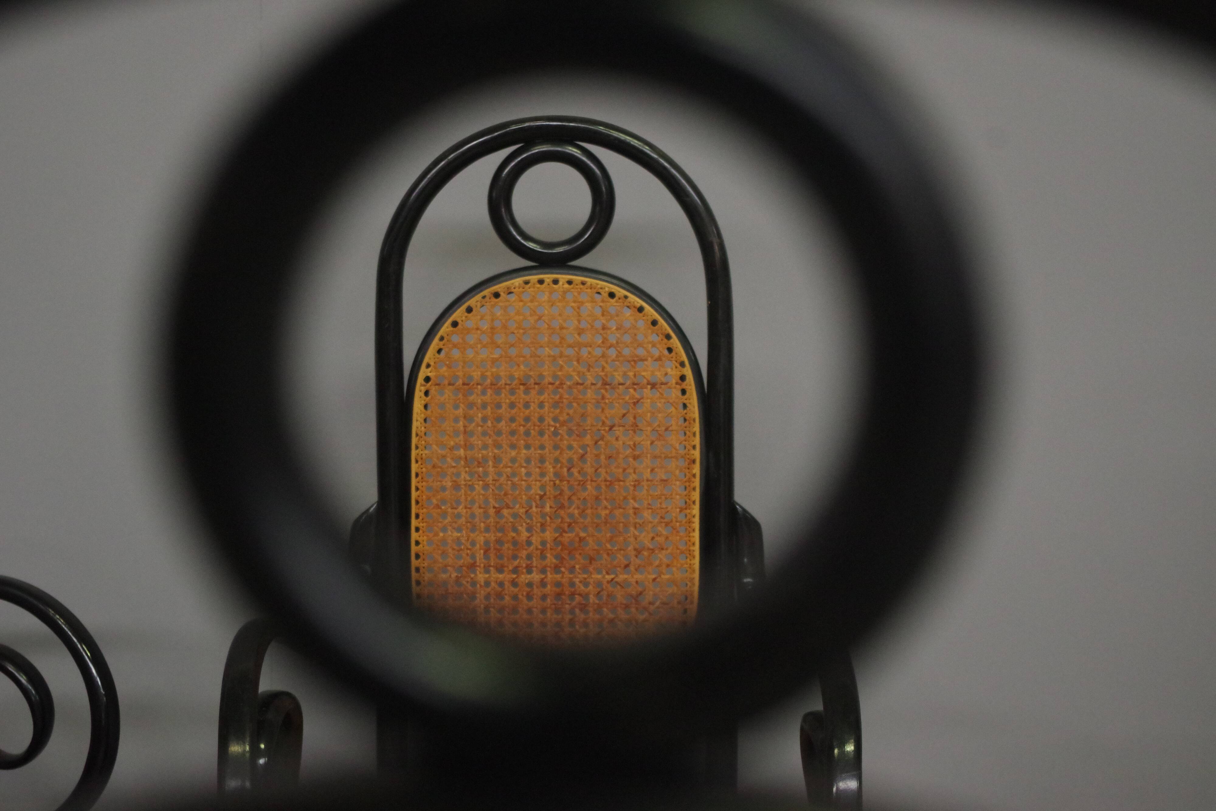 Chairs in bent beech and vienna straw, 1980