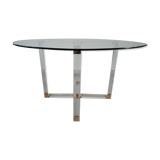 Dining table in lucite and Italian design glass for Metalarte from the 70s