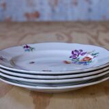 4 flowery plates Digoin & Sarreguemine