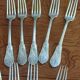 9 silver-plated Art Nouveau forks 1900-1920 with daisy decoration