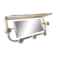 Vintage aluminum wall coat rack with mirror