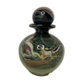 LUZORO (Michèle), Polychrome glass ball bottle signed XXth