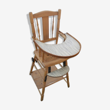 Vintage wooden baby high chair