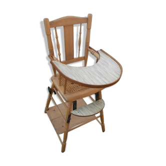 Vintage wooden baby high chair