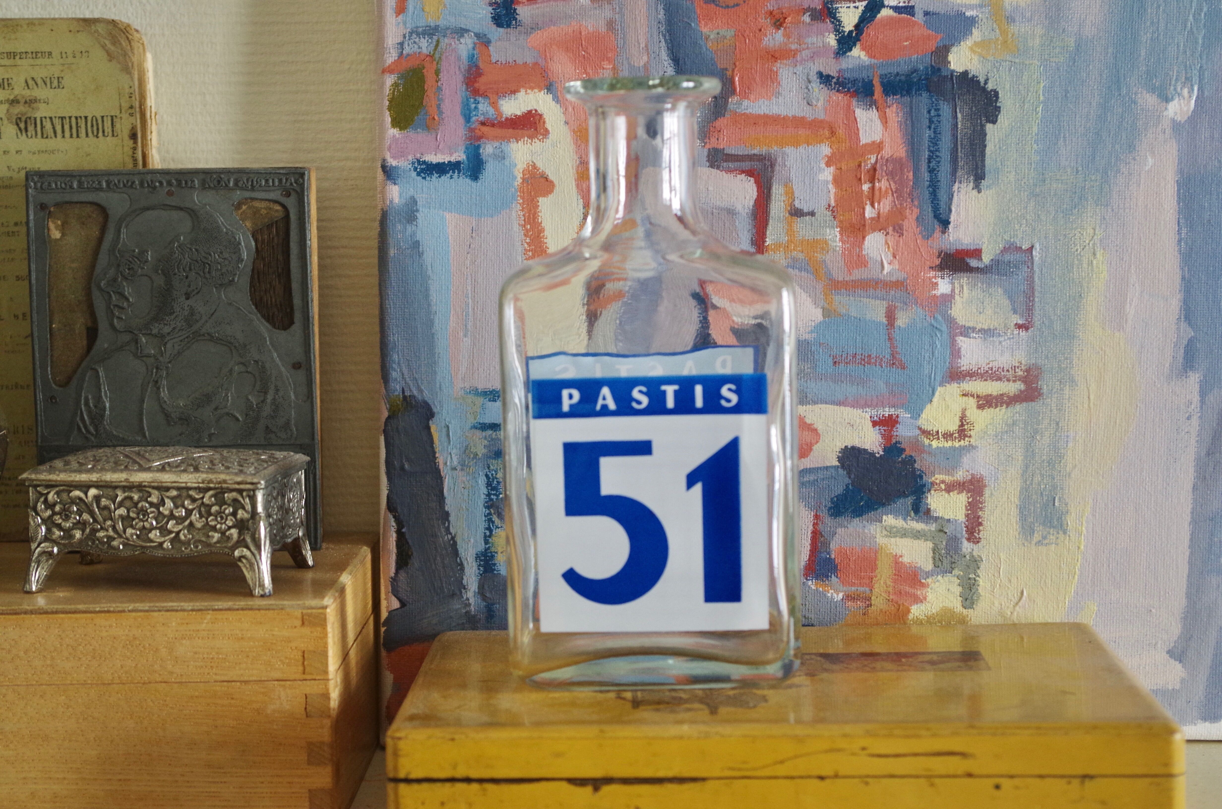 Vintage Pastis 51 retro advertising glass decanter