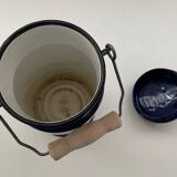 Pot à lait émaillé bleu