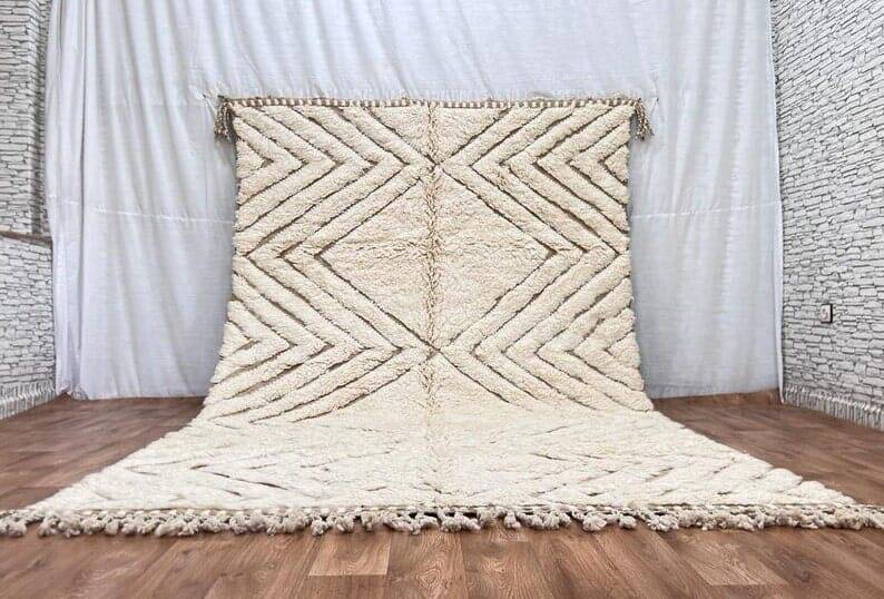 Handmade traditional beni ourain rug size 140 x 260 cm