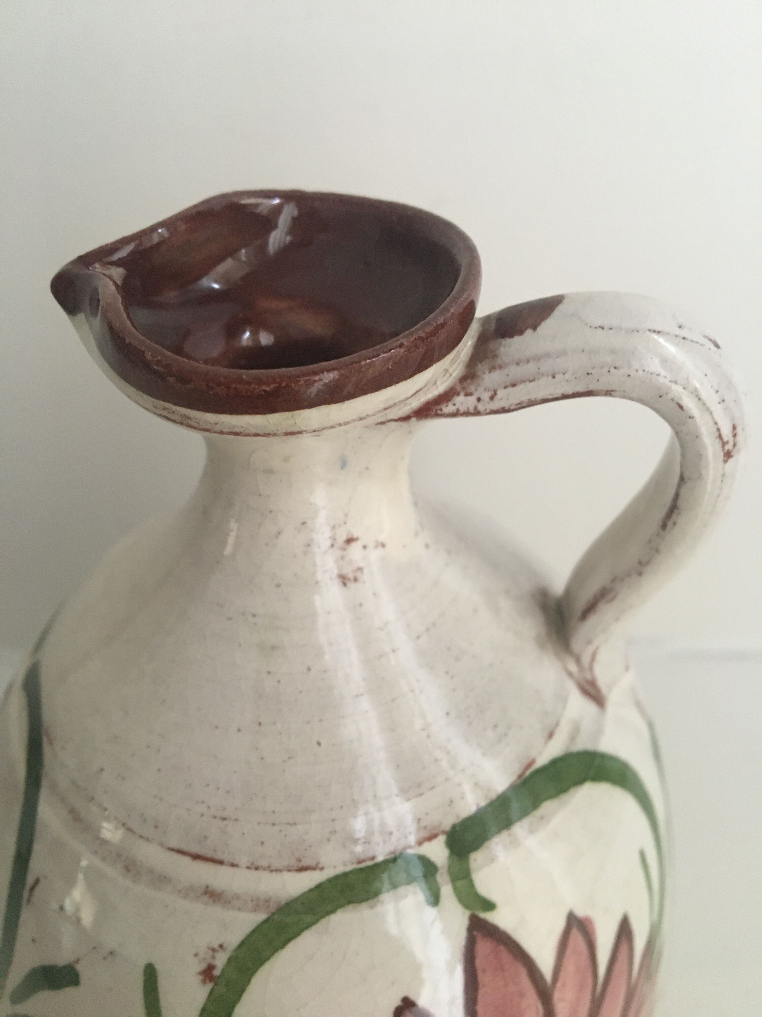 Glazed Indian terracotta pitcher