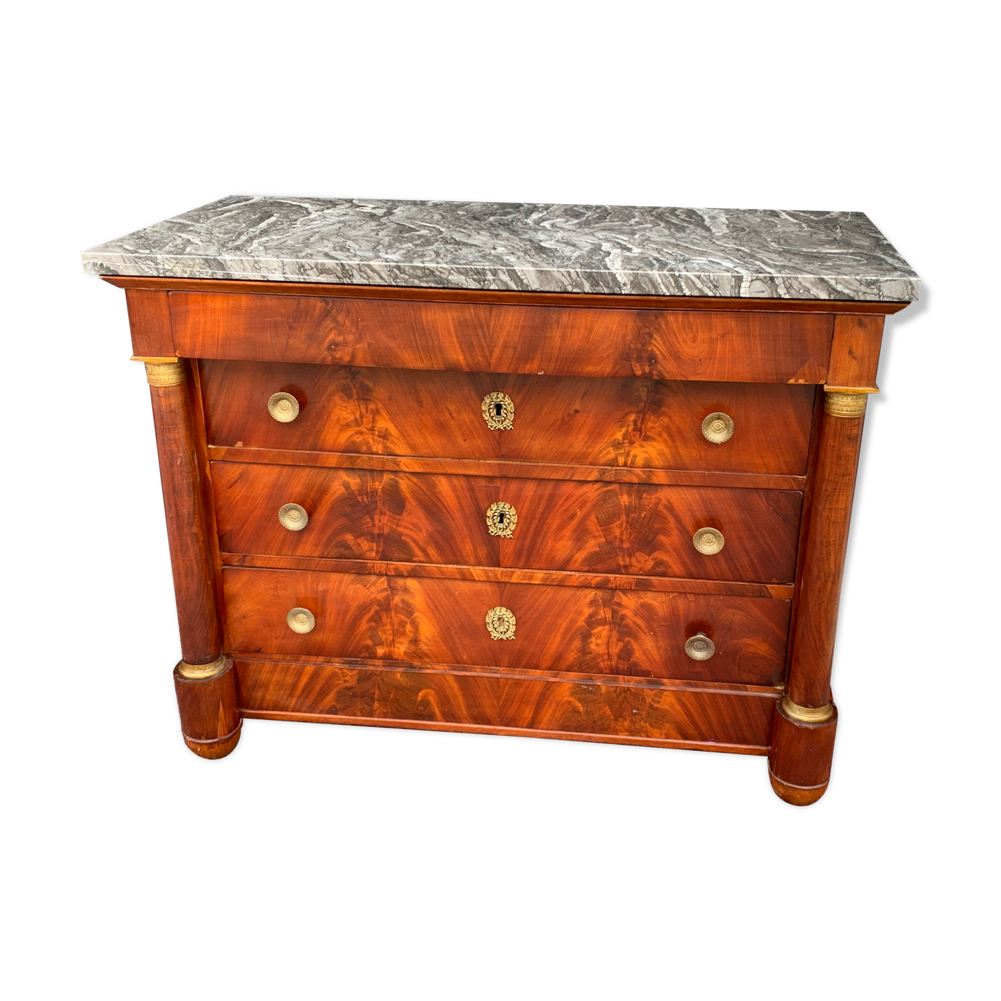 Vintage dresser Empire era in flamed mahogany