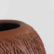 Vase en céramique sgraffito décor brutaliste vintage du milieu du siècle