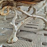 Antique garden bench oak on cast iron legs 125 cm