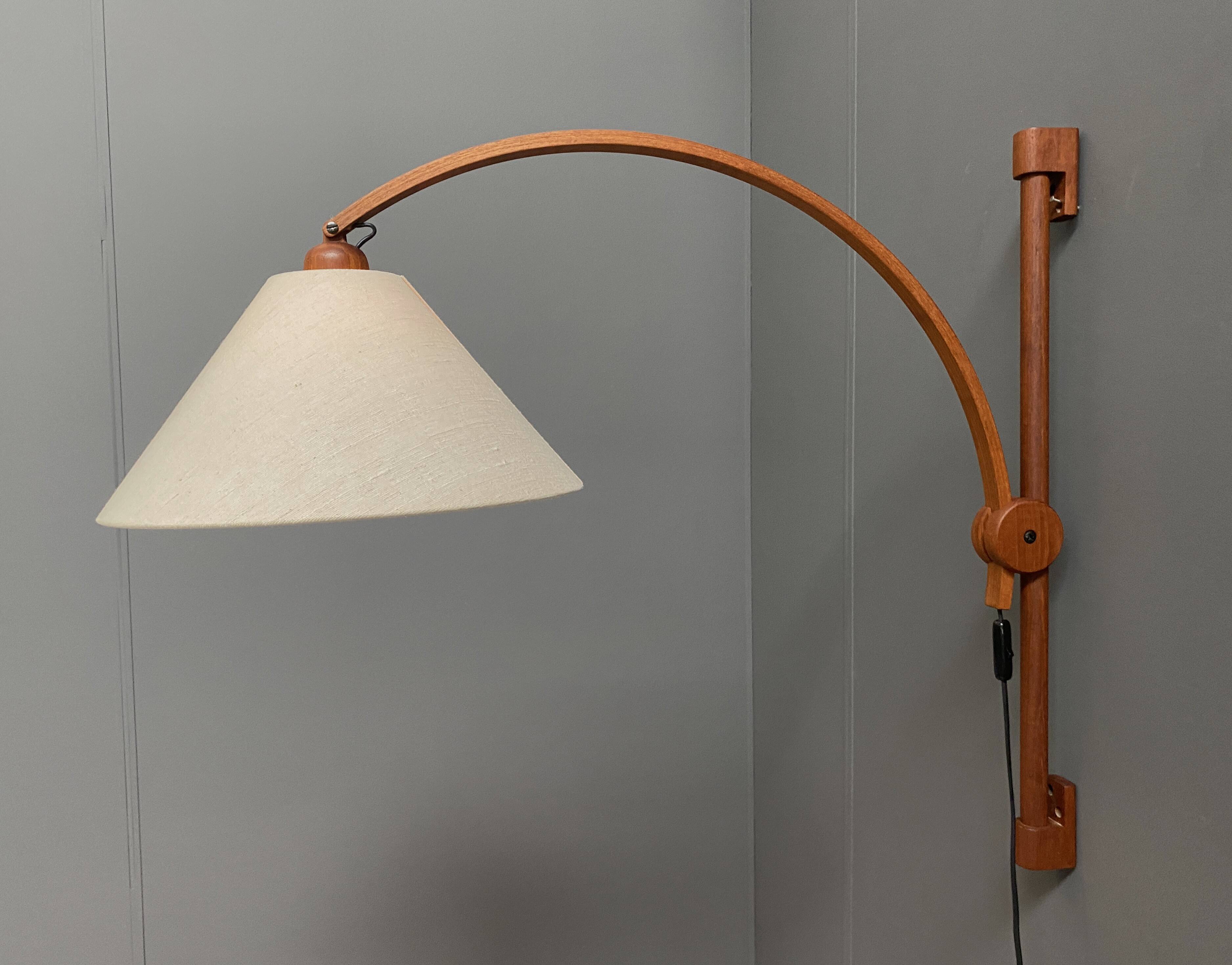 Danish teak wall lamp by Domus Denmark 1970s