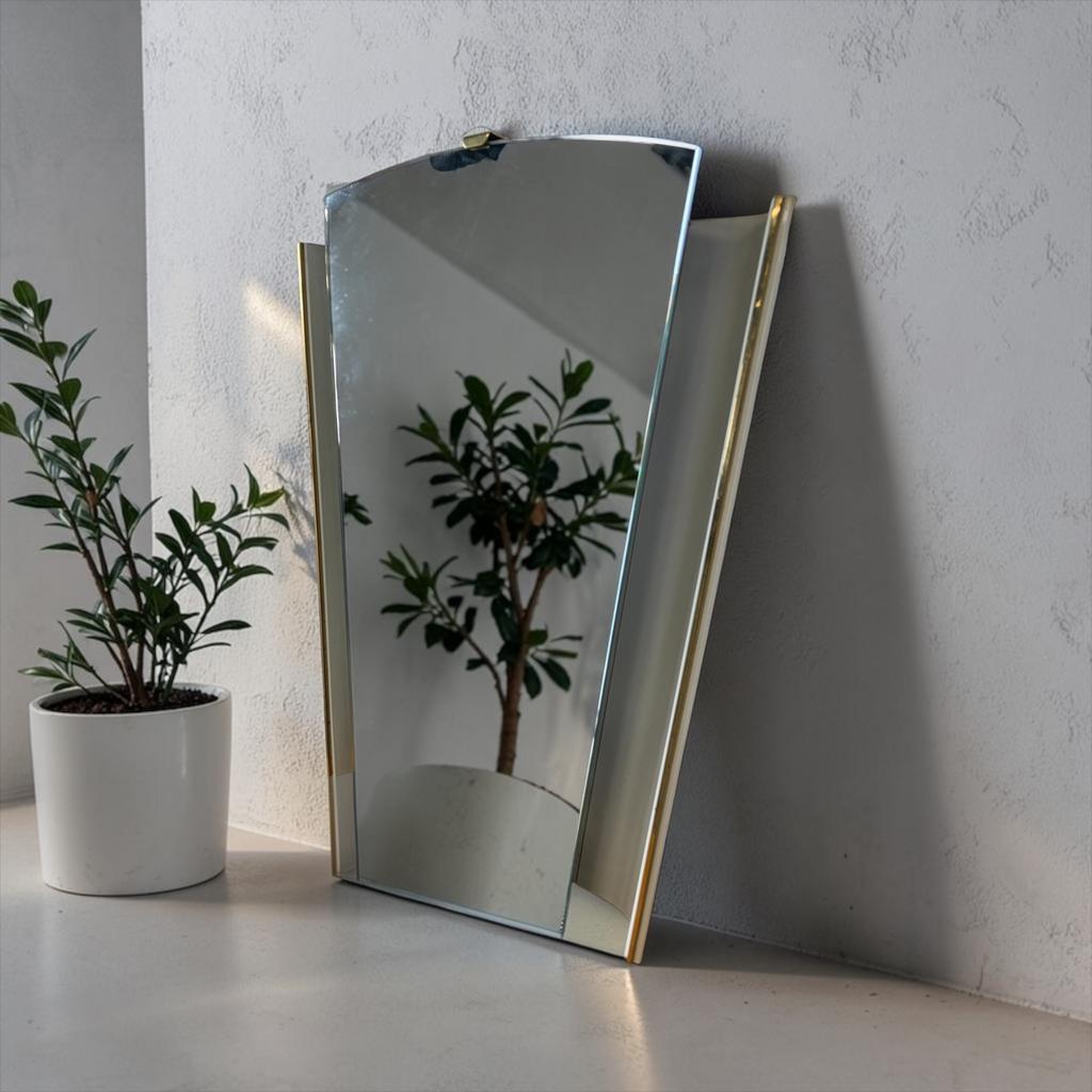 Miroir mural vintage des années 50 avec éclairage