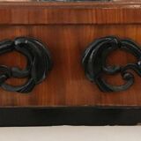 Empire Wall Mirror, Mahogany, Ebonized Carved Decor, South Germany, circa 1810