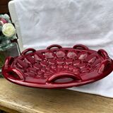 Burgundy braided ceramic bowl