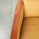 Set of two beautiful yellow cowhide Art Deco design armchairs