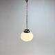 Mid century italian oval opaline glas pendant, 1960s