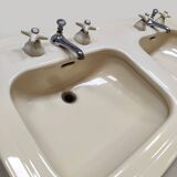 Console de salle de bain double vasque en céramique vintage
