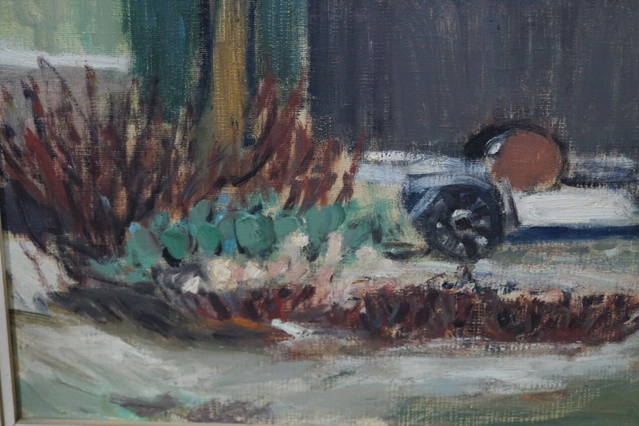 Scandinavian modern painting, 1960s, oil on canvas, framed, Gideon Isaksson