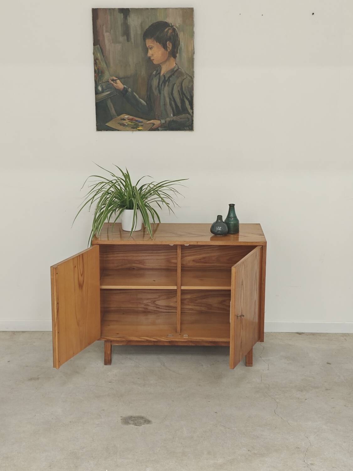Small buffet with two doors by Frantisek Jirak, oak, 1960.