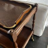 Wooden and brass rolling trolley