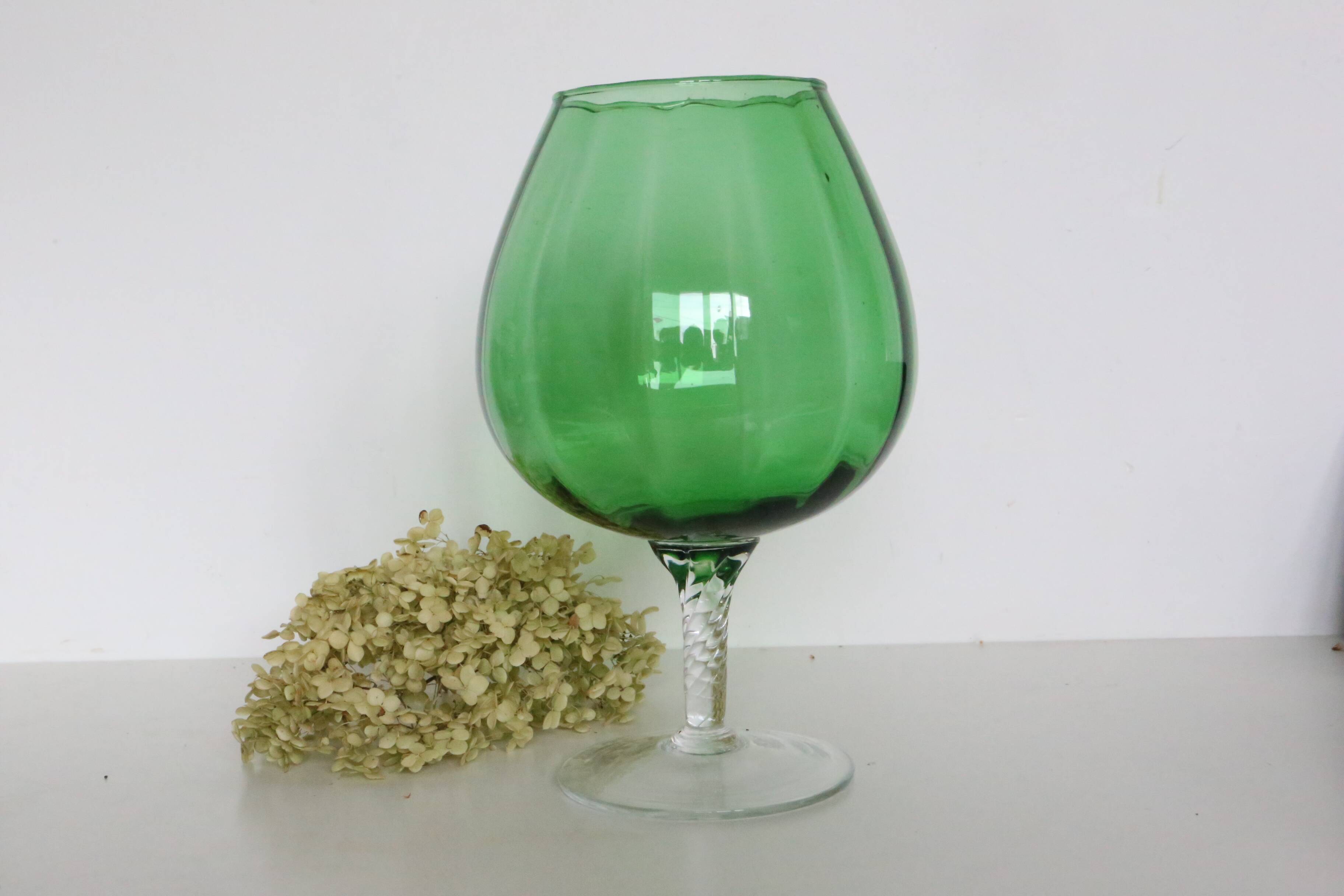 Vase en verre Empoli, vintage