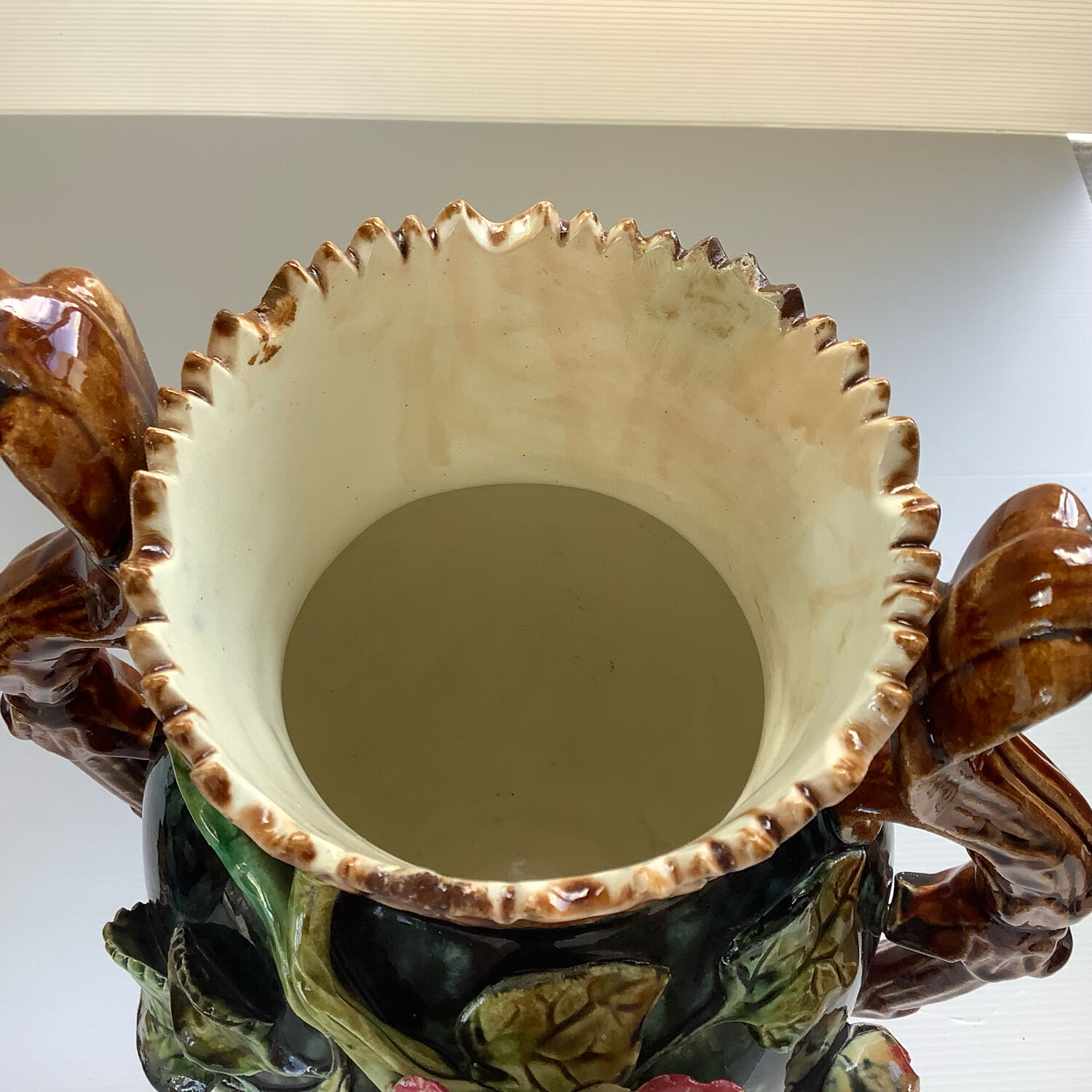 Art Nouveau Pair of Barbotine Vases France