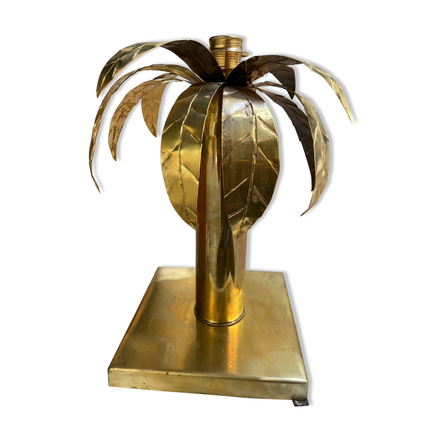 Brass palm lamp foot