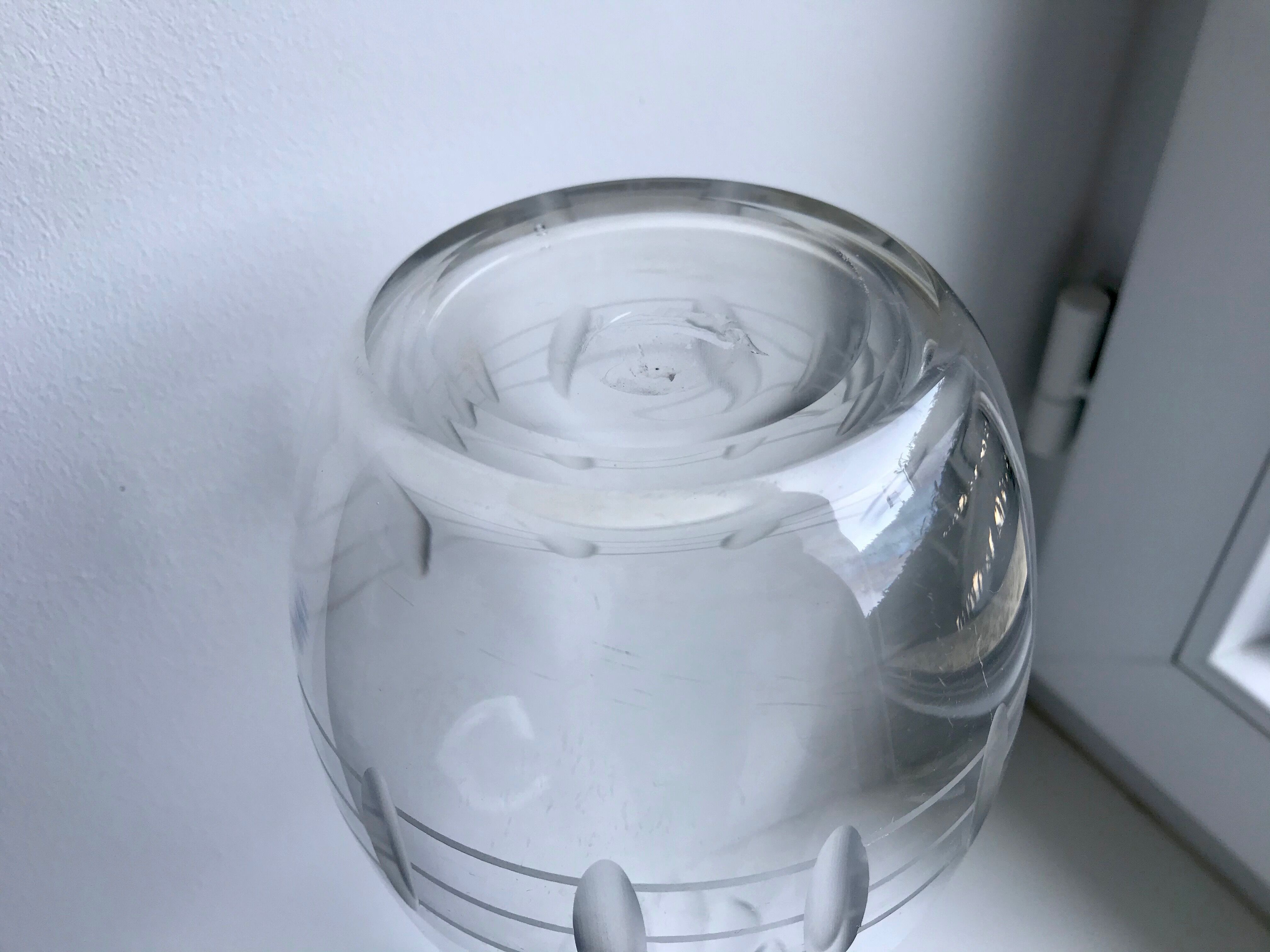 Engraved crystal wine decanter 20s-30s