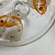 1930s Antique Bohemian Glass Bonbon Dish, Hand blown & painted, Art Deco