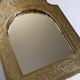 Oriental mirror in wood and hammered brass in the shape of an arch, plant decor, 52 cm